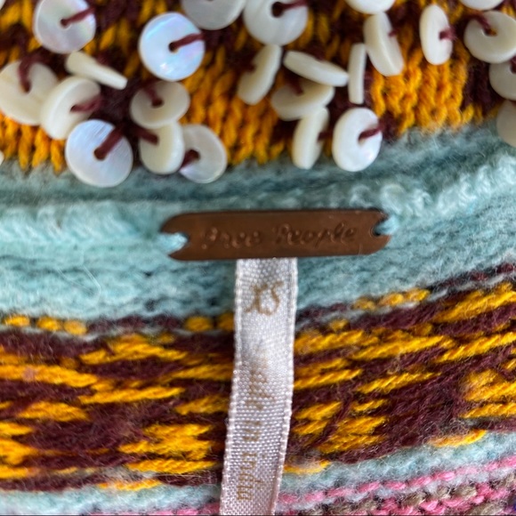Free People Cropped Beaded Cardigan Sweater XS - Picture 2 of 7